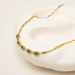 Necklace with recycled green glass 