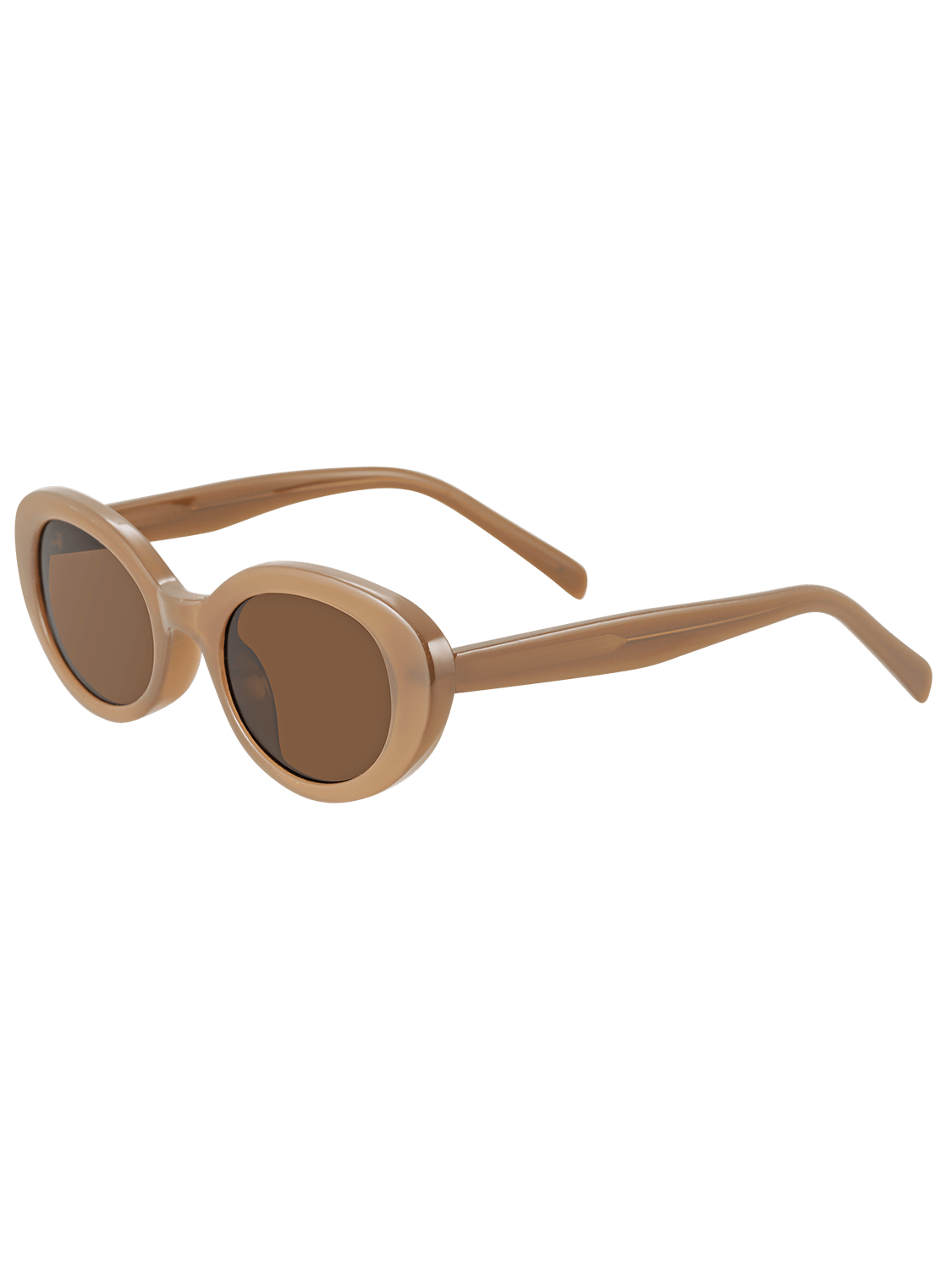 Mocha almond shaped sunglasses from the side view