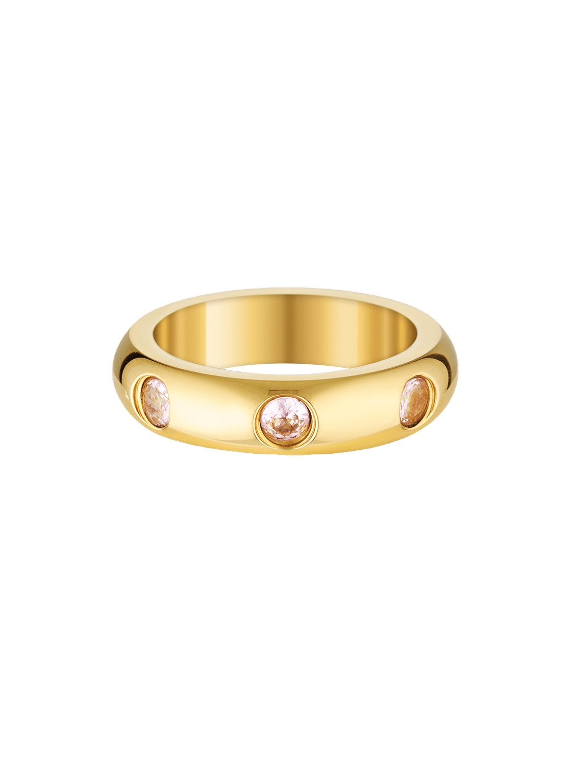 Gelato Ring - 3 sparkly pink crystal gemstones 