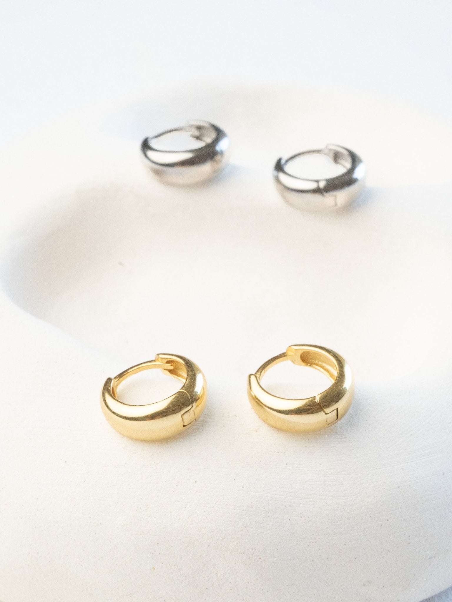 The Baby Bubble Huggie earrings from Bixby and Co
