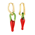 Glass chilli pepper charm earrings 