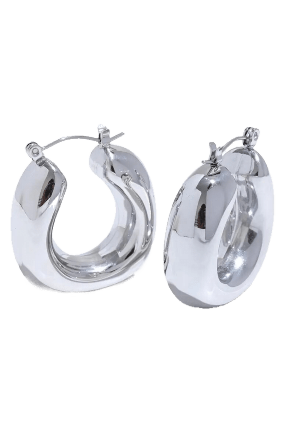 Large Silver hoops called Pamu 