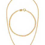 gold filled set of necklace and bracelet 
