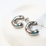 Silver Carnival gemstone earrings