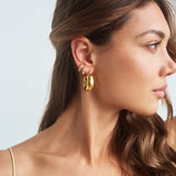 Bixby and Co earrings in a stack - baby bubbles, and Pamu Hoops