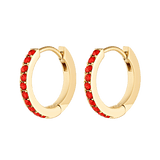 Small red huggie earrings 