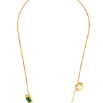 Fine gold fill necklace with emerald and pearl 