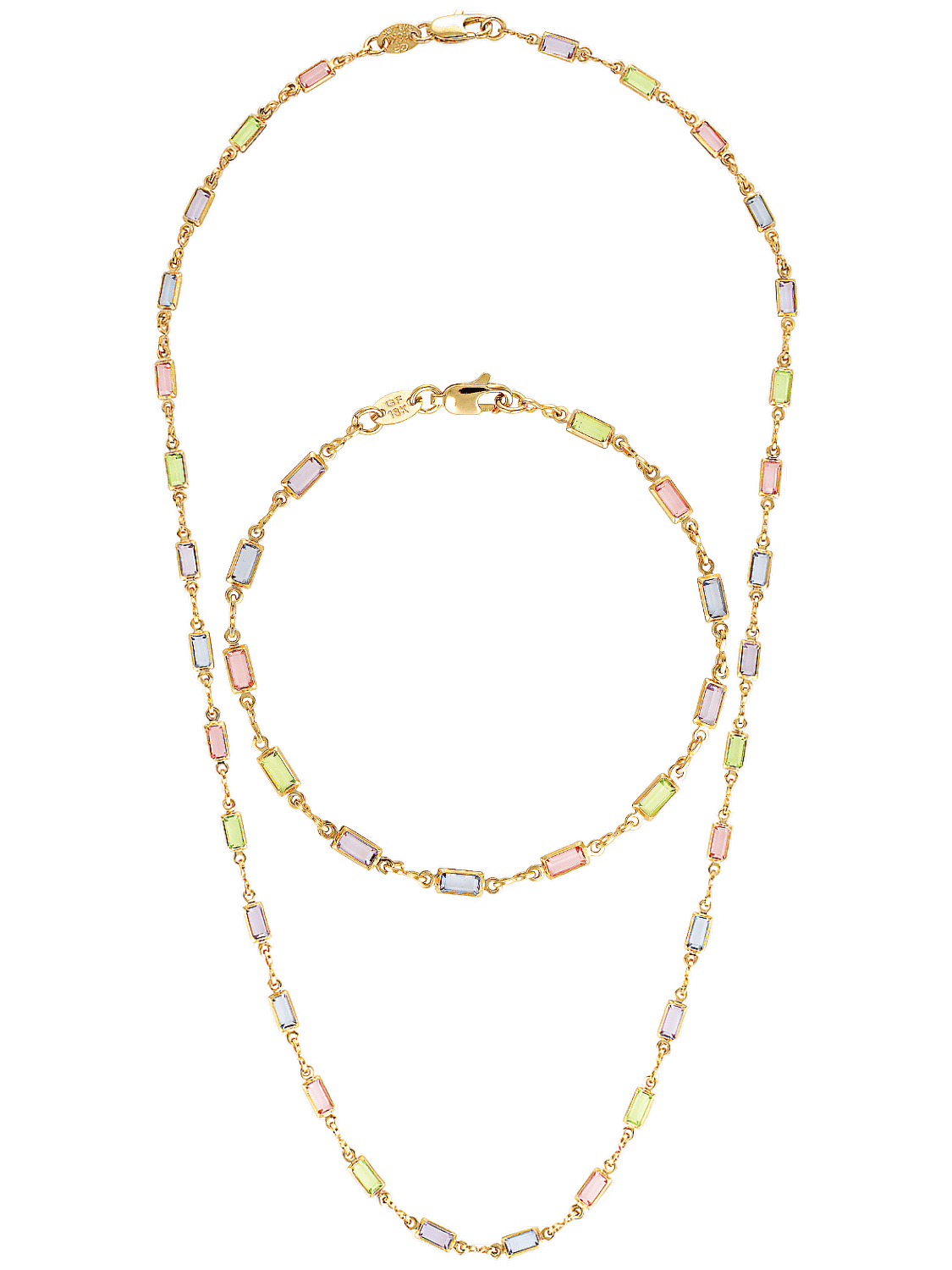 Rainbow multicolour gem necklace 