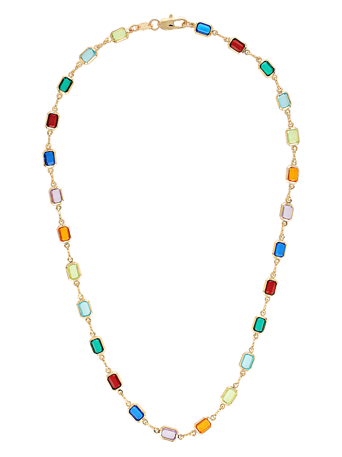 Gold fill rainbow necklace 