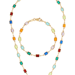 rainbow gem jewellery set