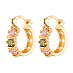 gold filled coloured gemstone hoop earring