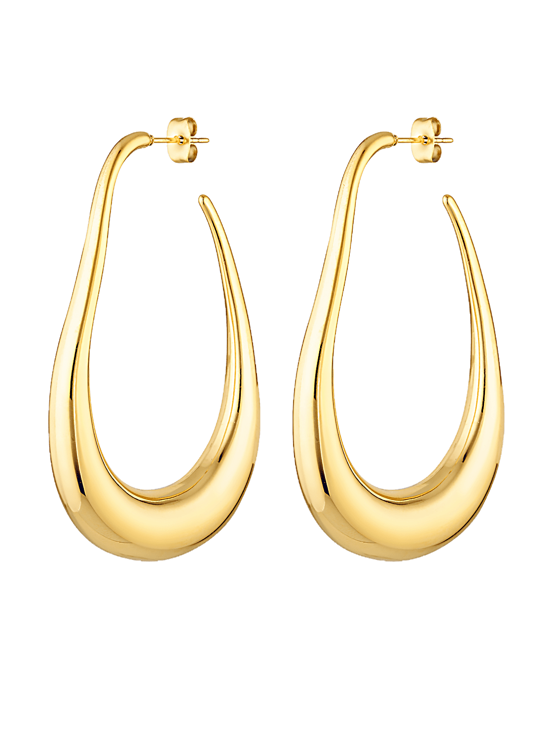 Long sculptural hoop earrings 