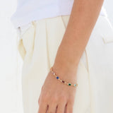 Rainbow multicoloured gemstone bracelet 
