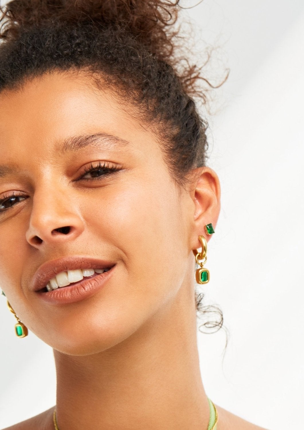Summer in Soho studs | green gemstone stud earrings 